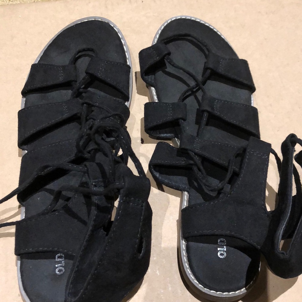 Black gladiator sandals